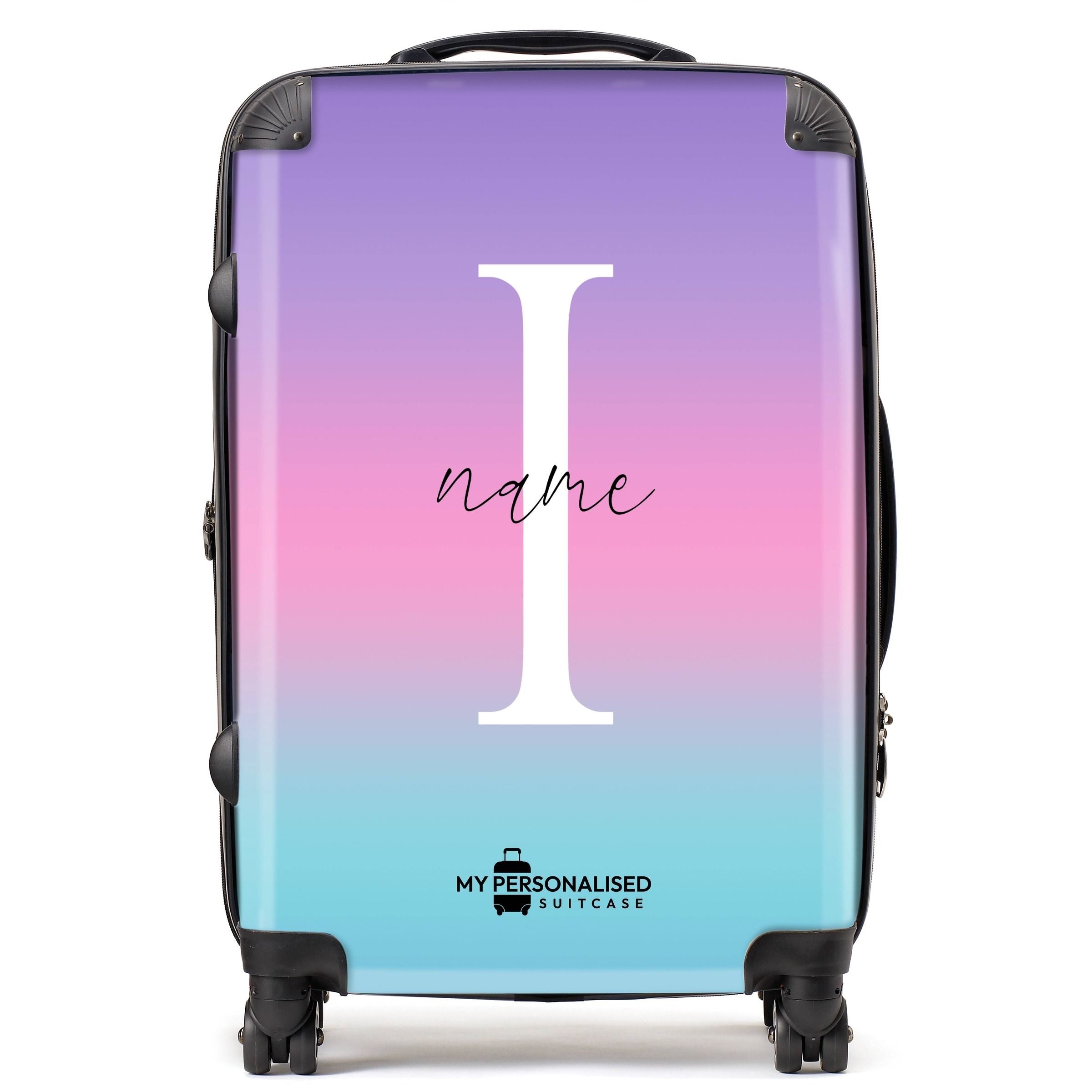 Pink and blue suitcase online