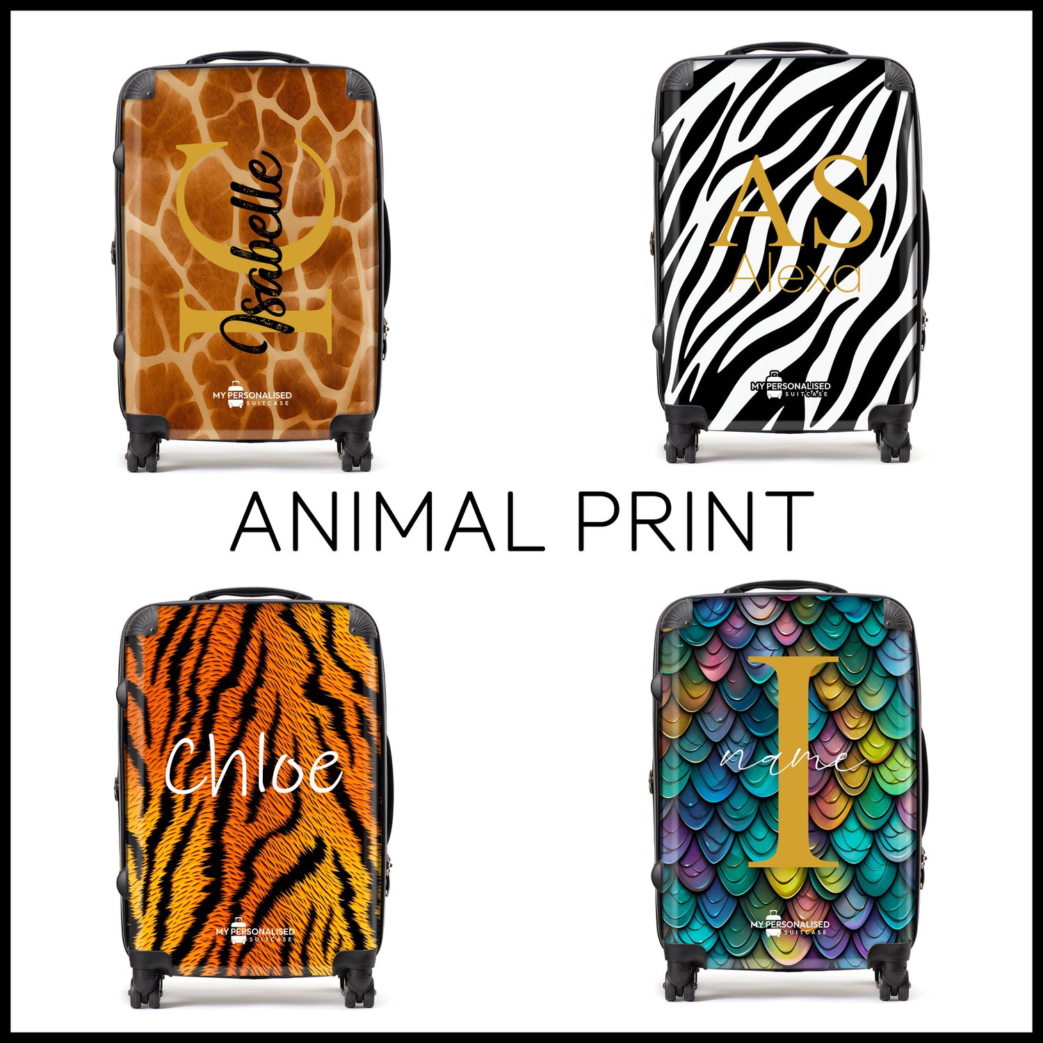 Personalised Suitcases - Animal Print