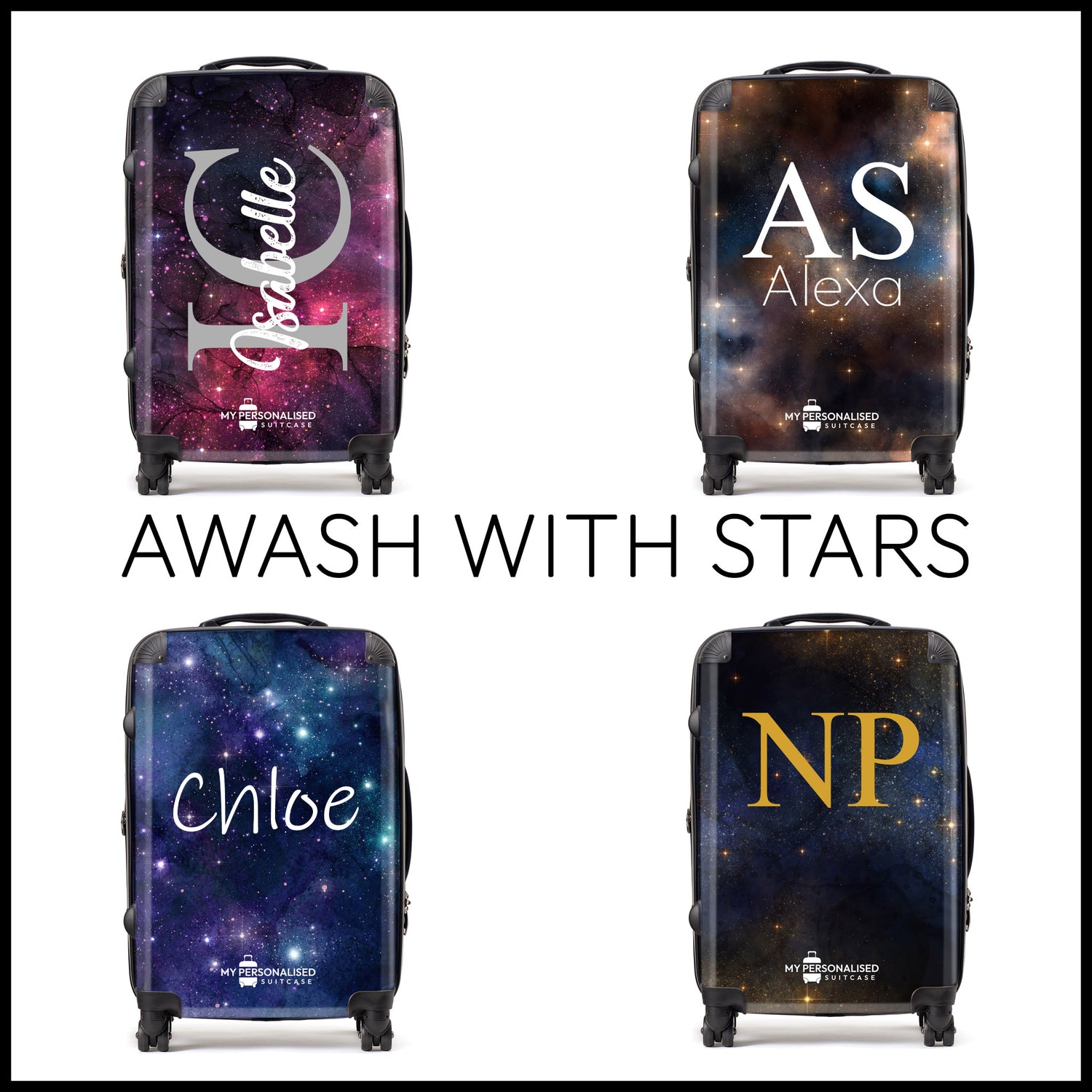 Personalised Suitcases - Awash with Stars