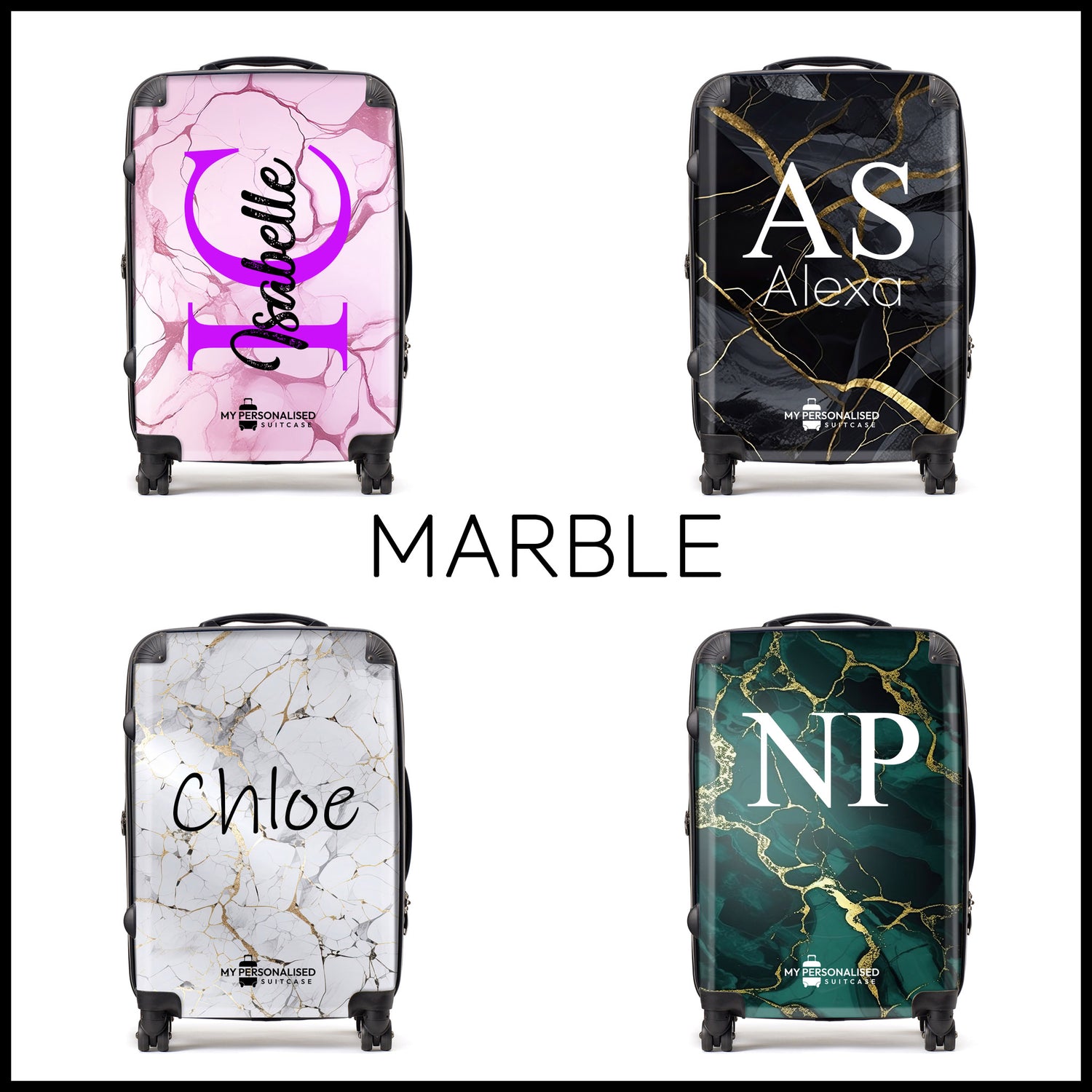 Personalised Suitcases - Marble