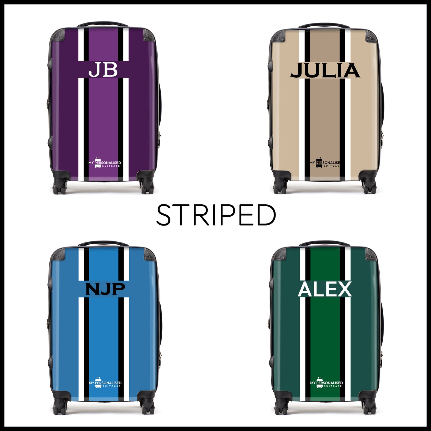 Personalised Suitcases - Striped