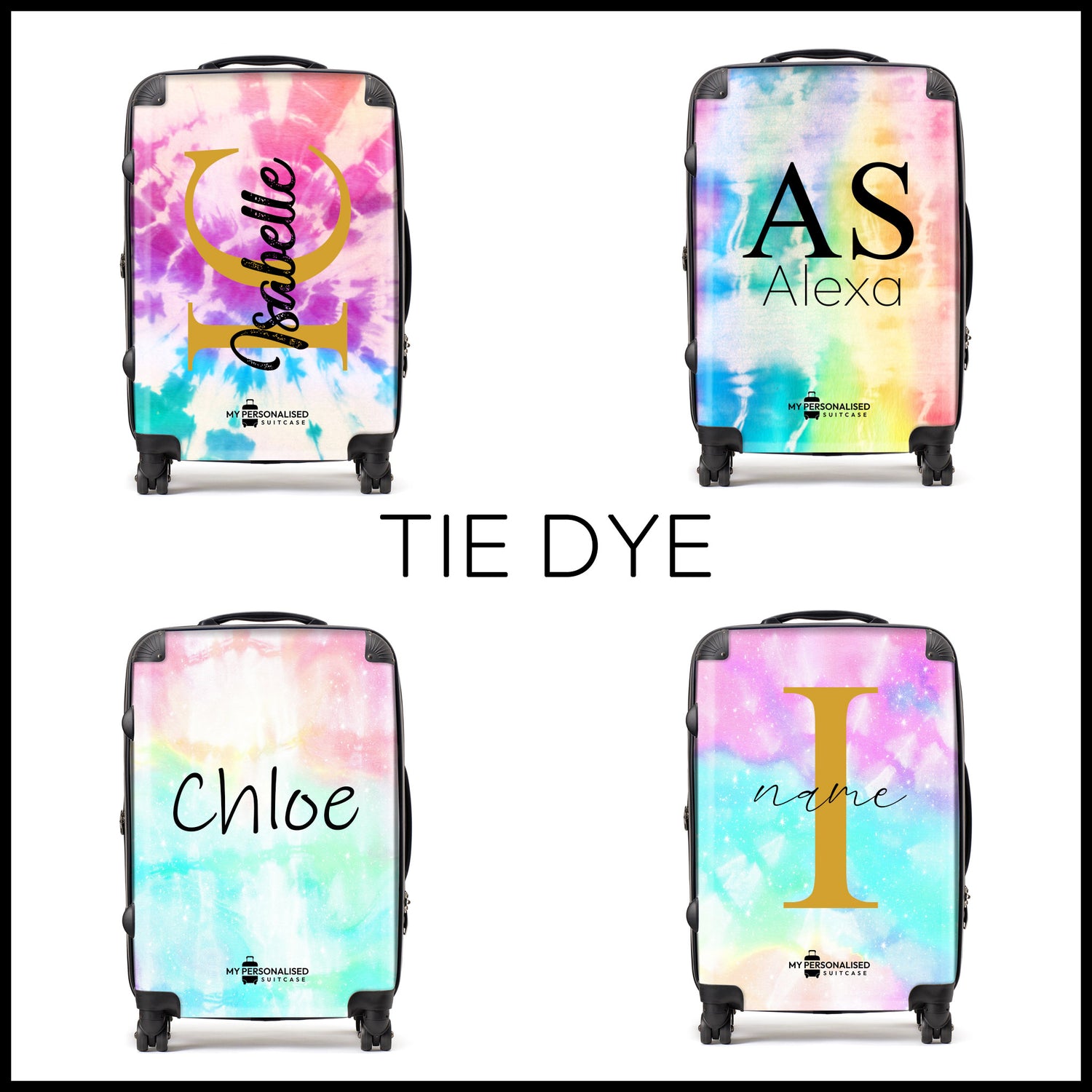 Personalised Suitcases - Tie Dye