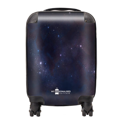 Personalised Awash with Stars Dark Purple and Blue Suitcase