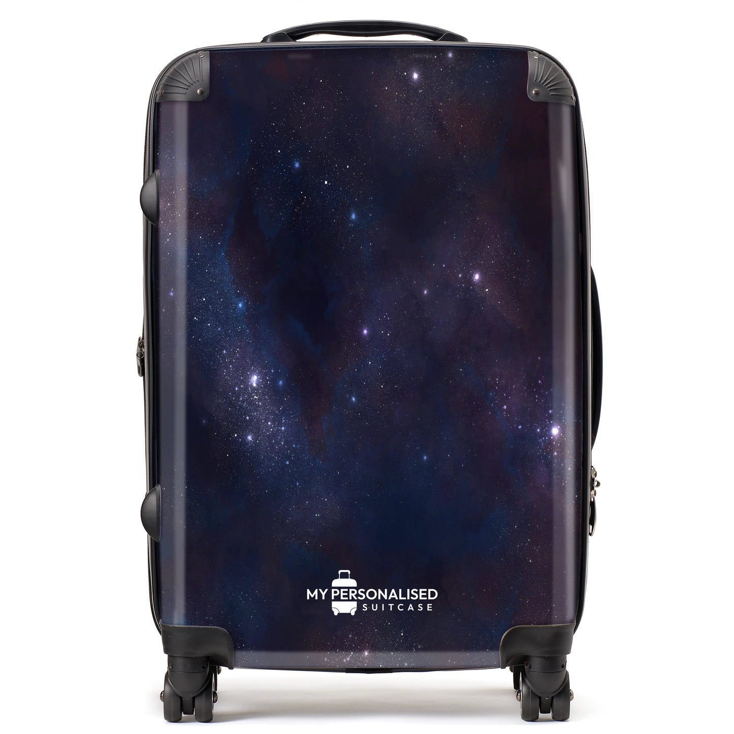 Personalised Awash with Stars Dark Purple and Blue Suitcase