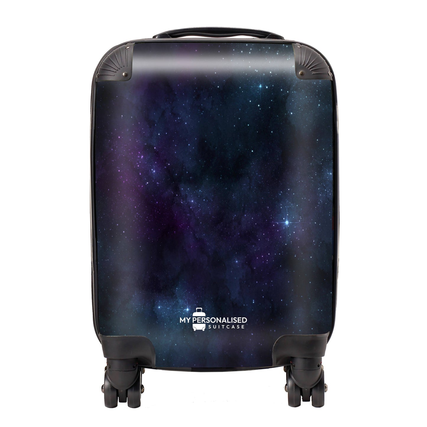 Personalised Awash with Stars Purple and Blue Suitcase