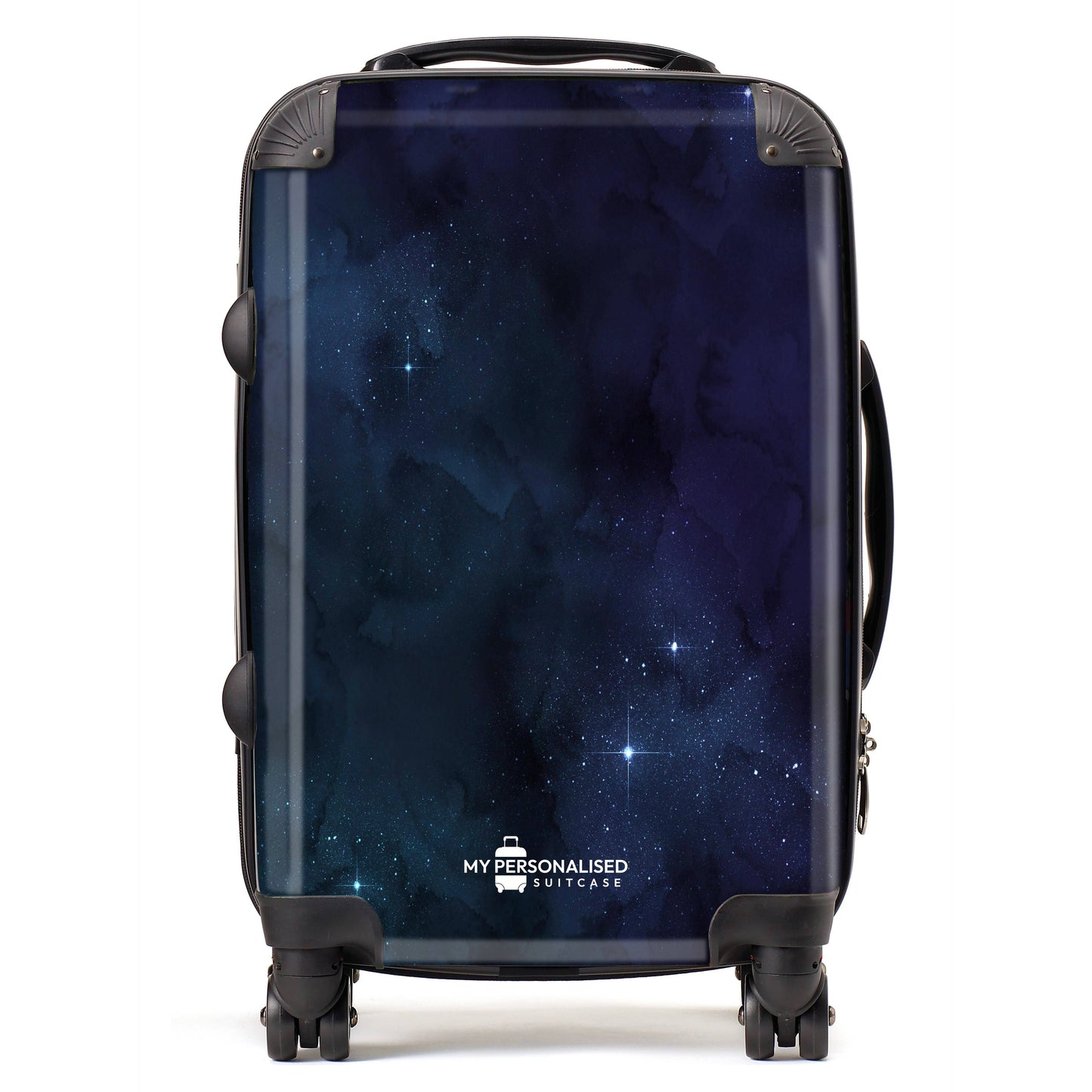 Personalised Awash with Stars Blue and Purple Suitcase