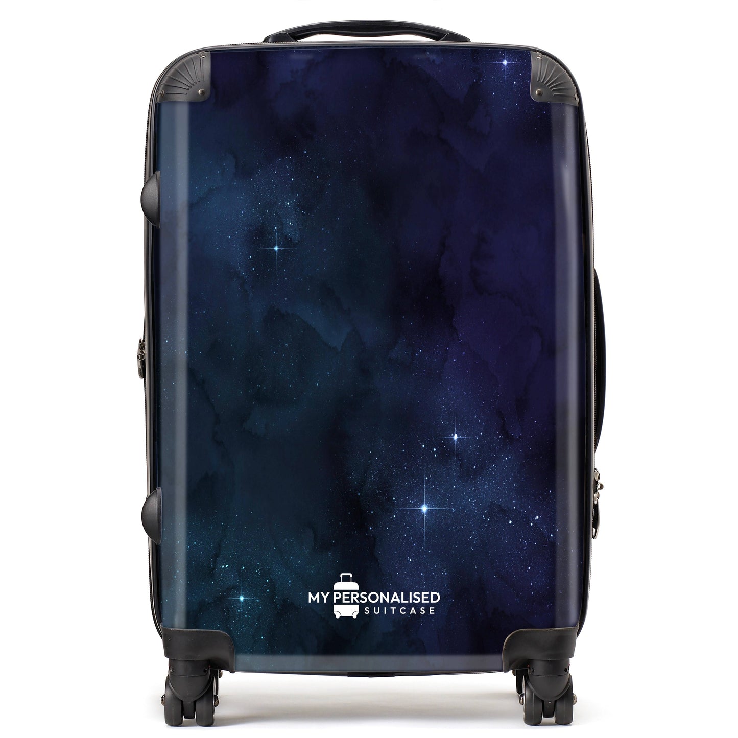 Personalised Awash with Stars Blue and Purple Suitcase