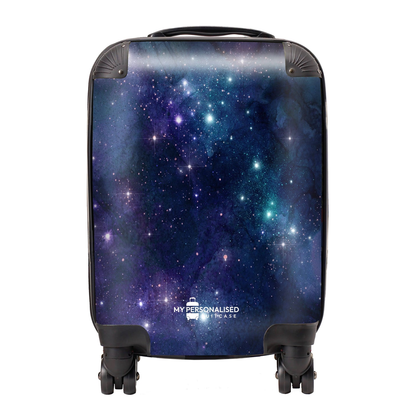 Personalised Awash with Stars Purple and Blue Gradient Suitcase