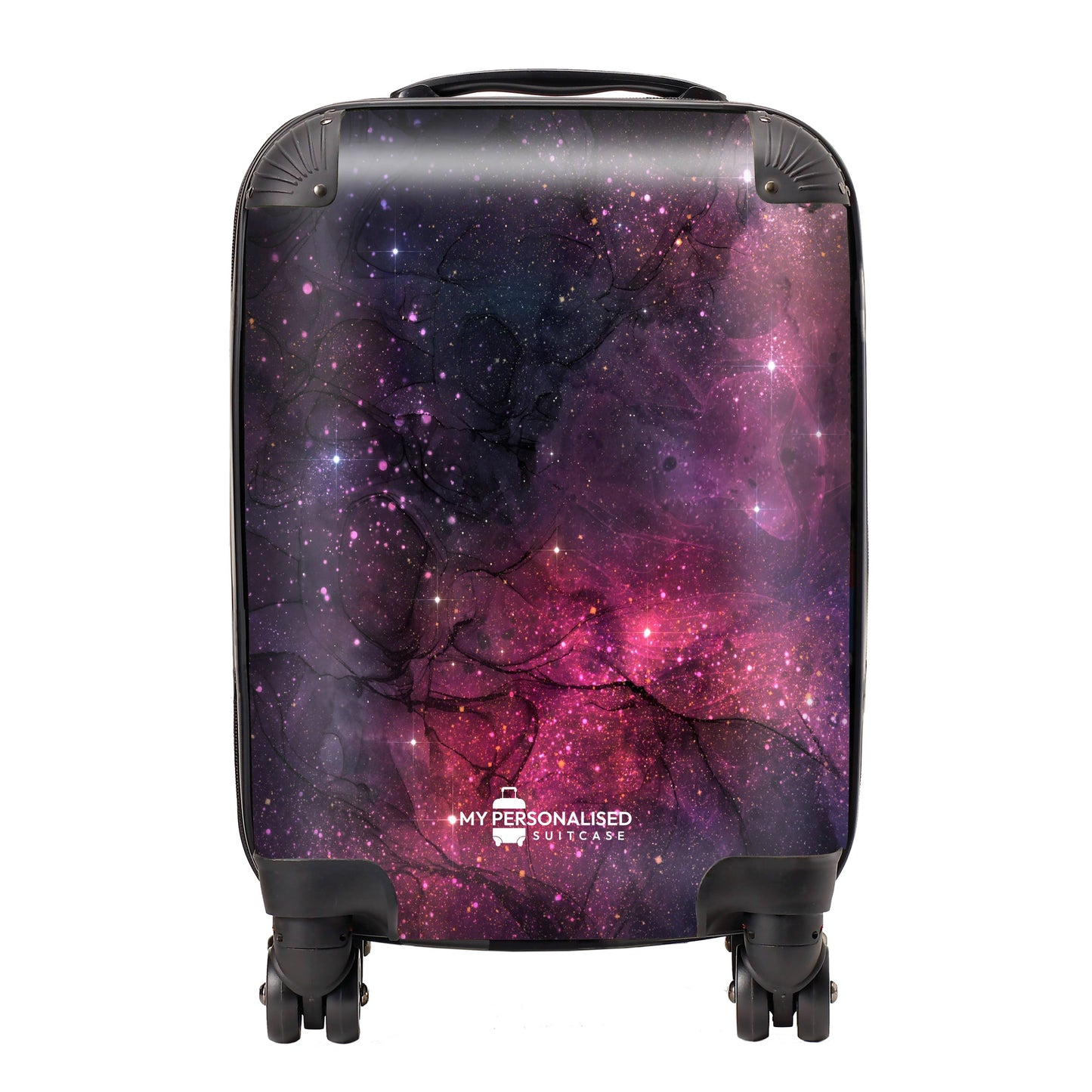 Personalised Awash with Stars Pink and Purple Suitcase