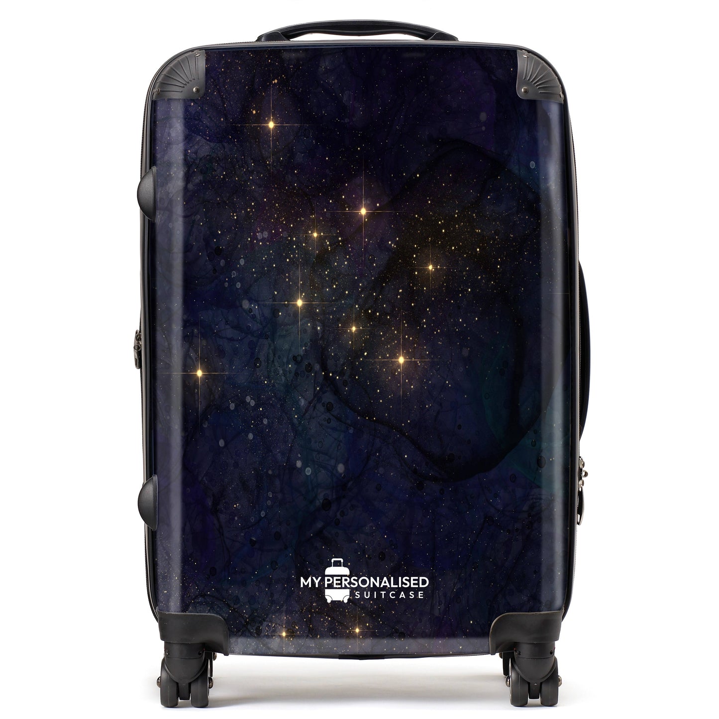 Personalised Awash with Stars Yellow and Blue Suitcase