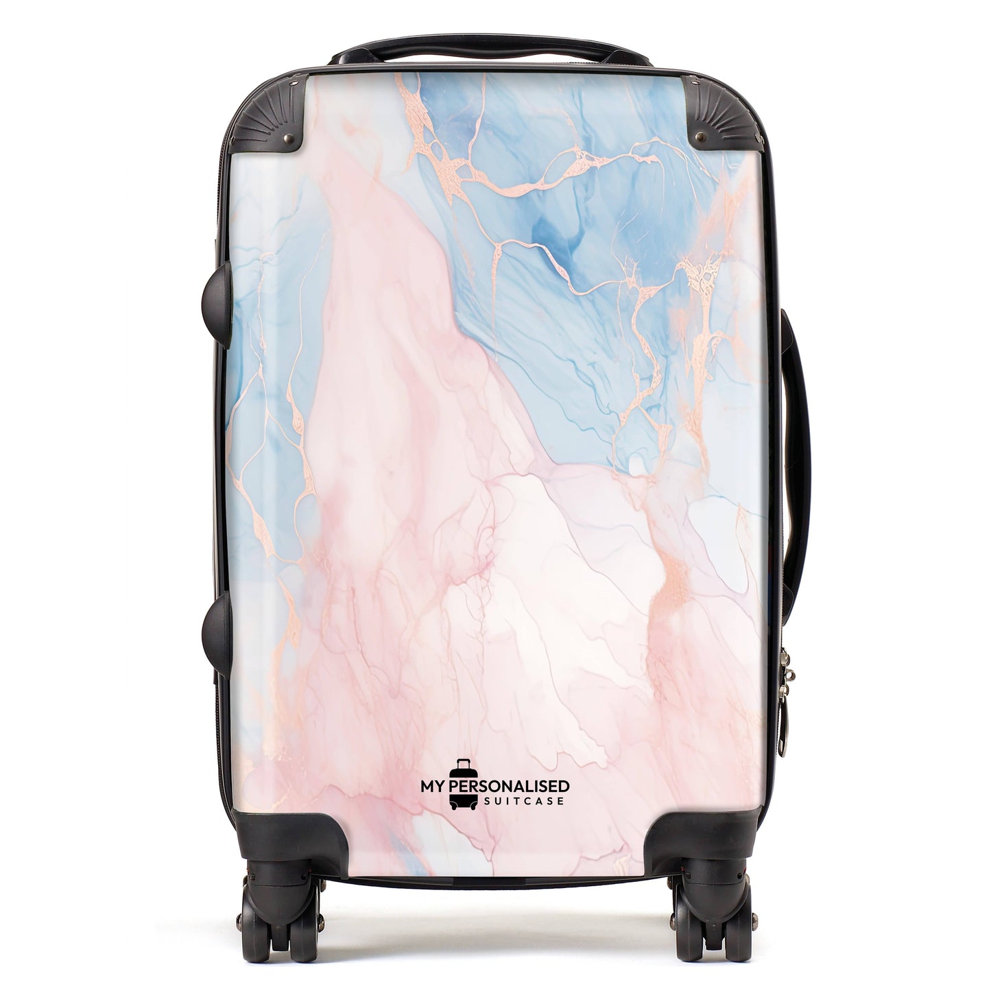 Personalised Baby Pink and Blue Marble Suitcase