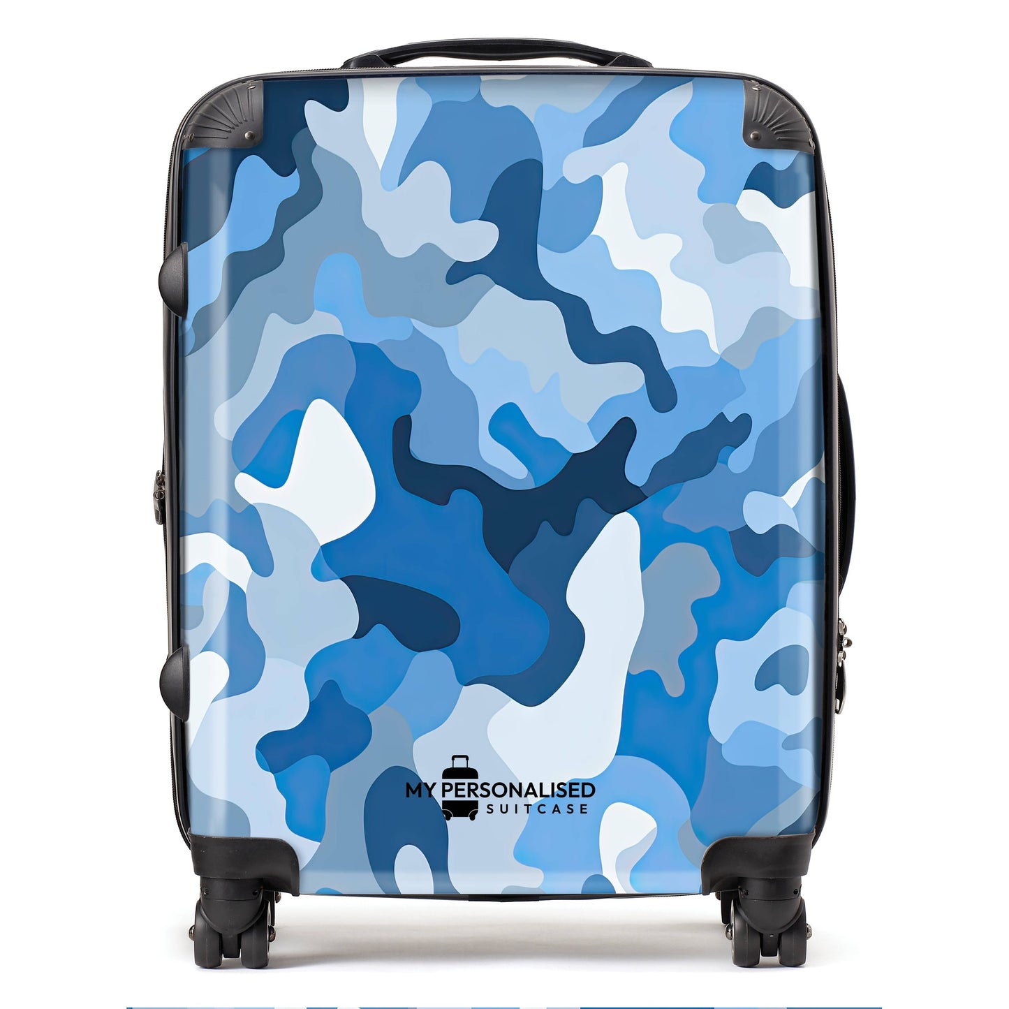 Personalised Blue Camouflage Suitcase