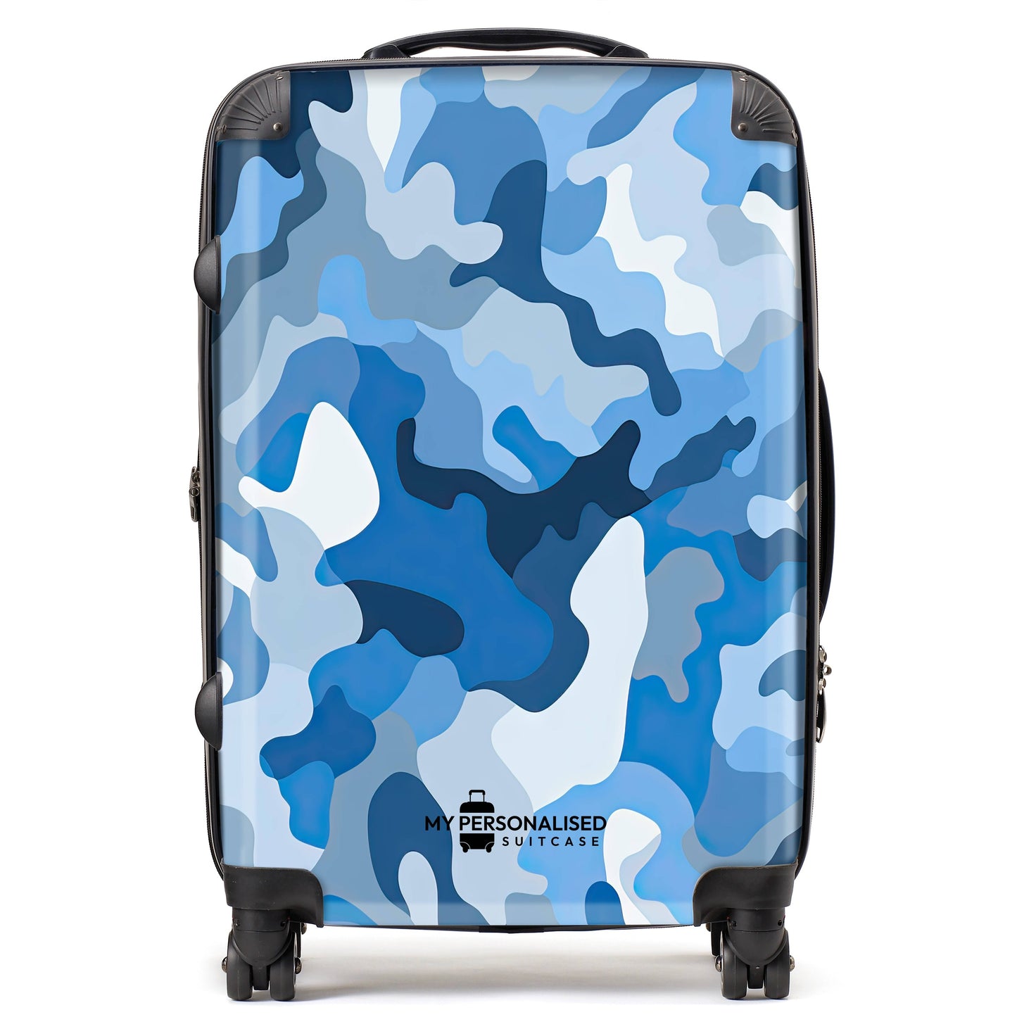 Personalised Blue Camouflage Suitcase