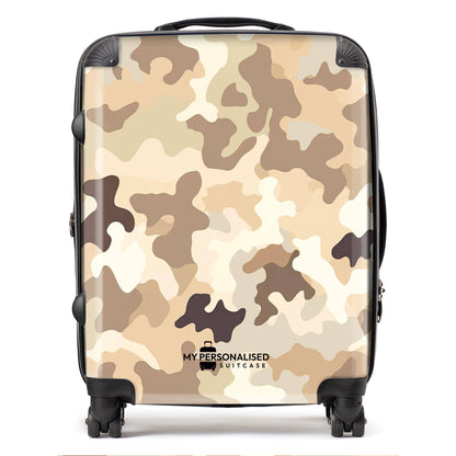 Personalised Brown Camouflage Suitcase