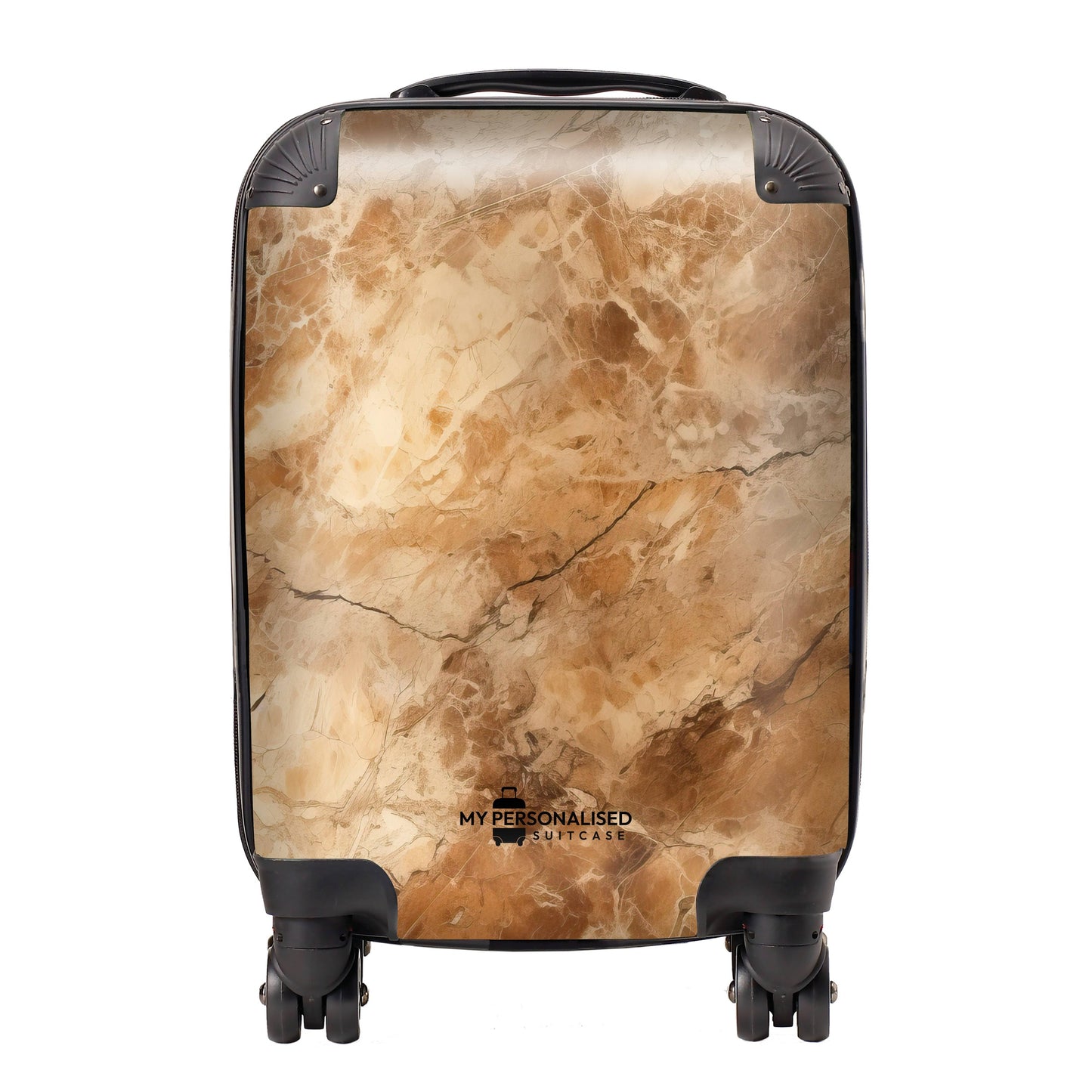 Personalised Brown Marble Suitcase