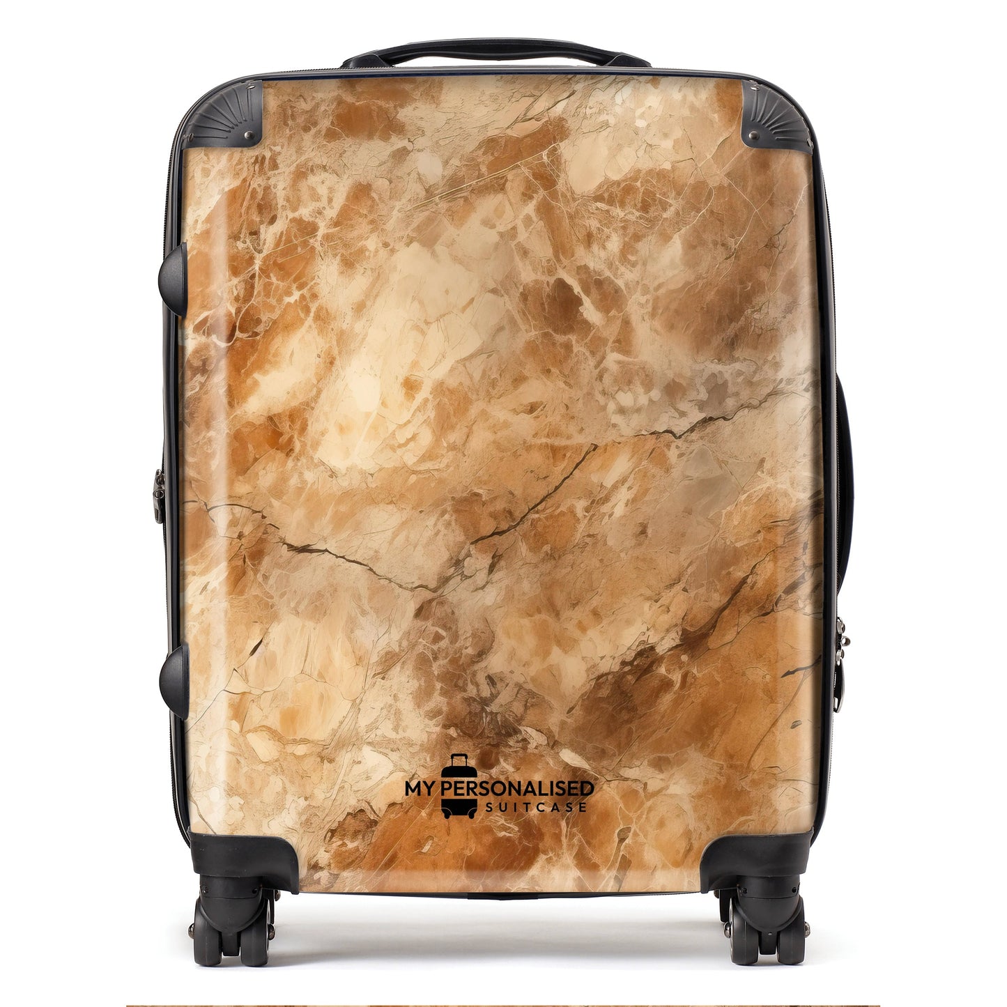 Personalised Brown Marble Suitcase