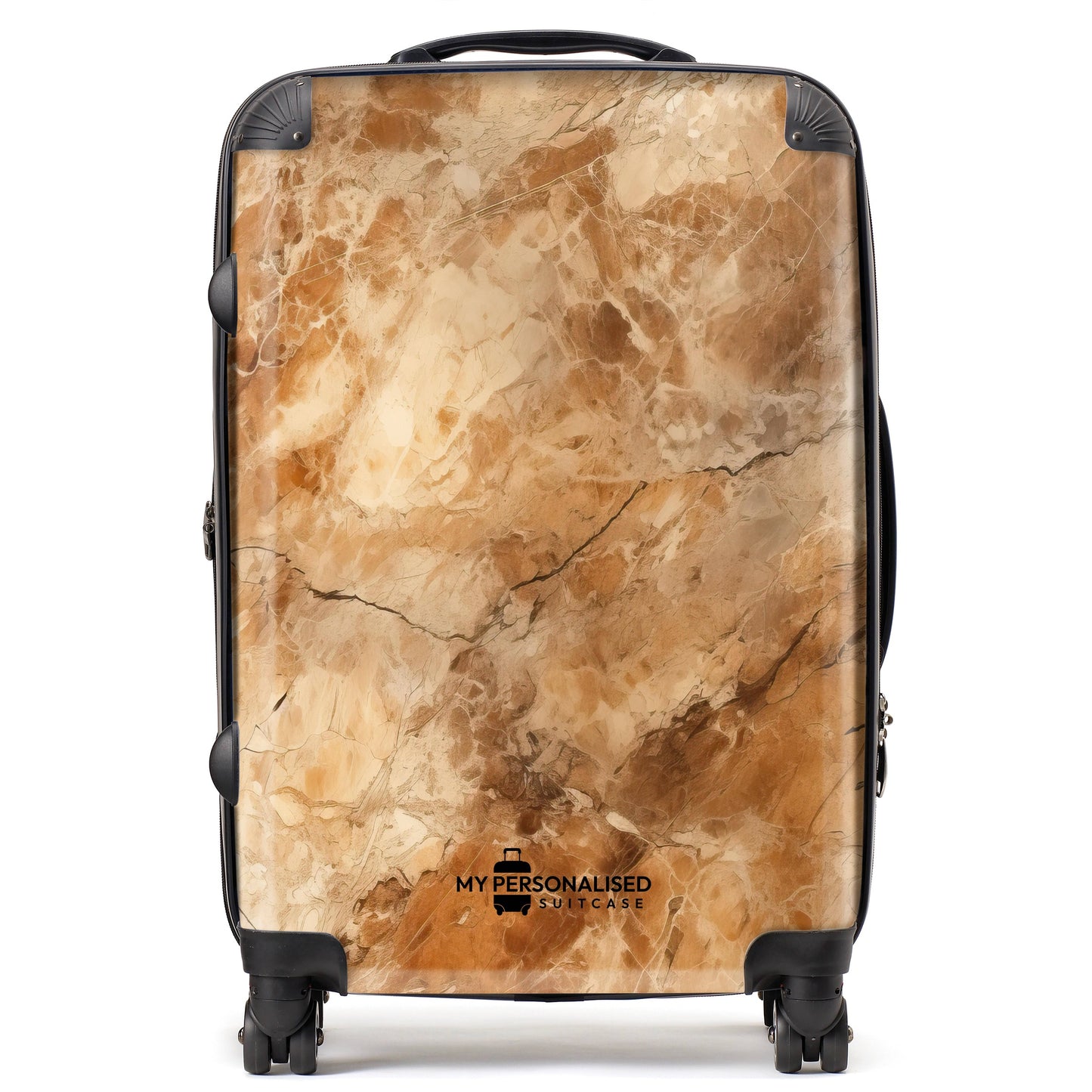 Personalised Brown Marble Suitcase