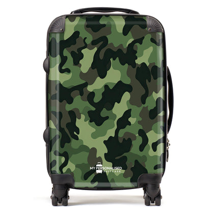 Personalised Green Camouflage Suitcase