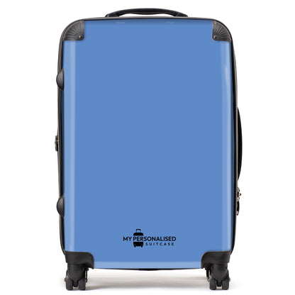 Personalised Nude Blue Suitcase