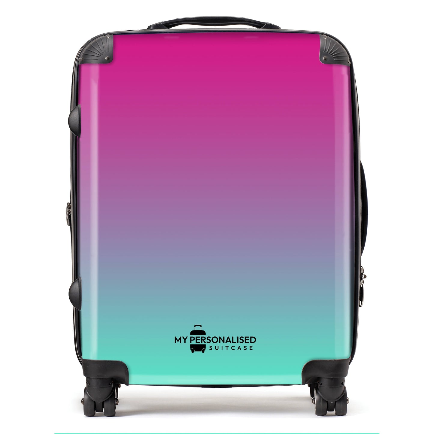 Personalised Green and Purple Ombre Gradient Suitcase