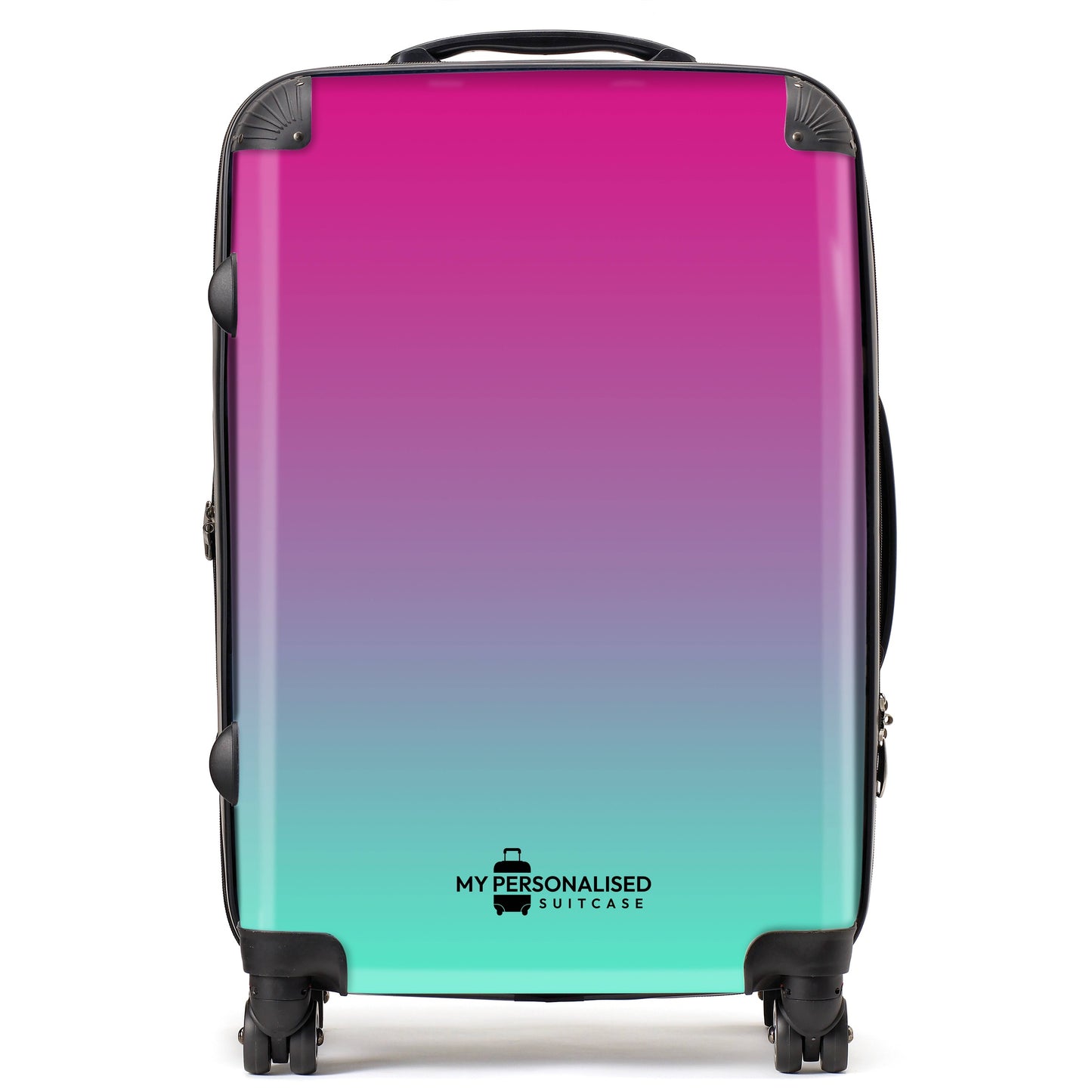 Personalised Green and Purple Ombre Gradient Suitcase