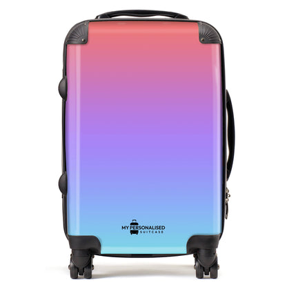 Personalised Blue, Purple and Red Ombre Gradient Suitcase