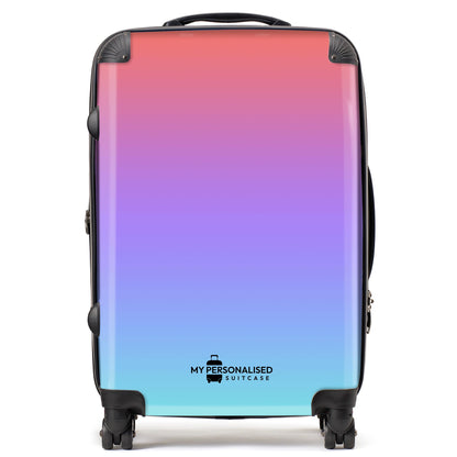 Personalised Blue, Purple and Red Ombre Gradient Suitcase