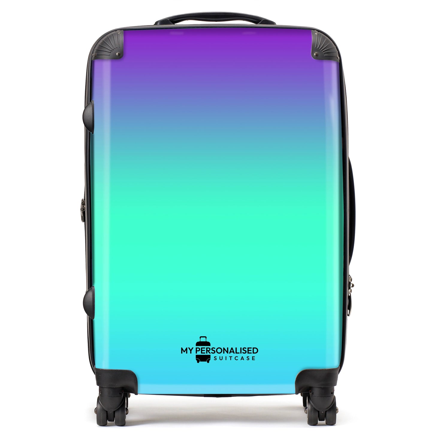 Personalised Blue, Green and Purple Ombre Gradient Suitcase