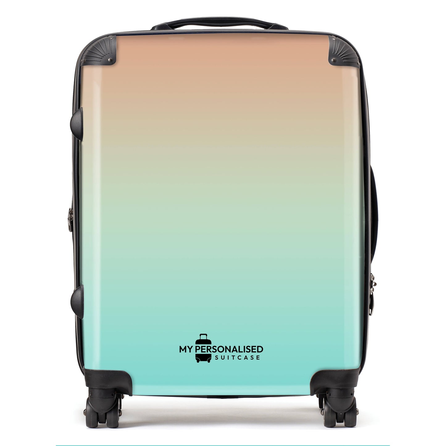 Personalised Green and Peach Ombre Gradient Suitcase