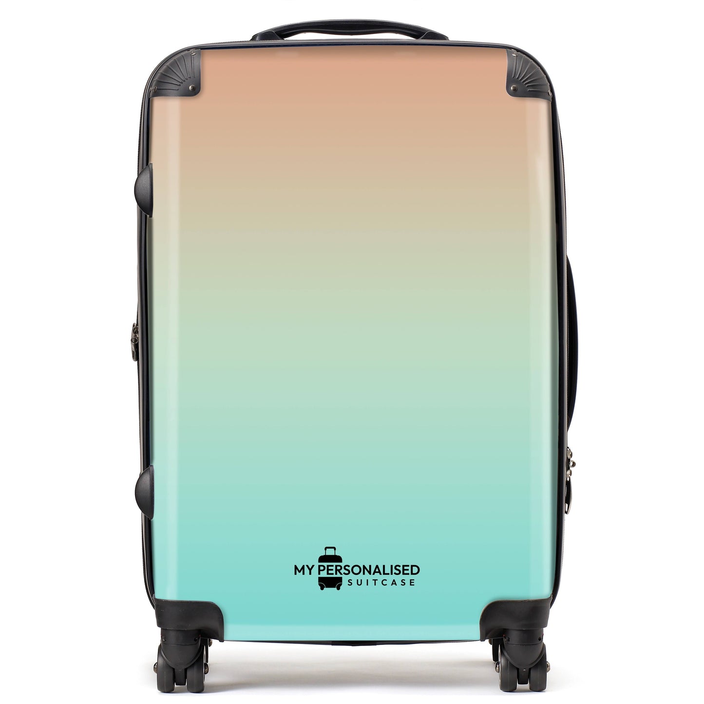 Personalised Green and Peach Ombre Gradient Suitcase