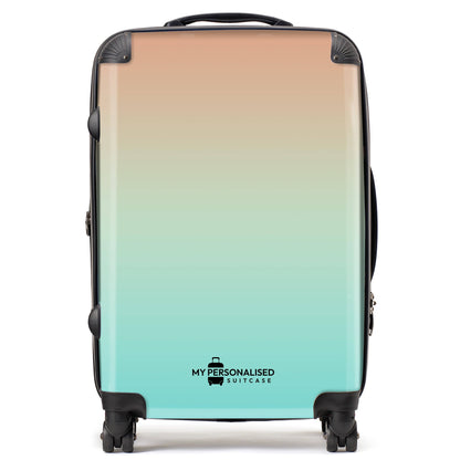 Personalised Green and Peach Ombre Gradient Suitcase