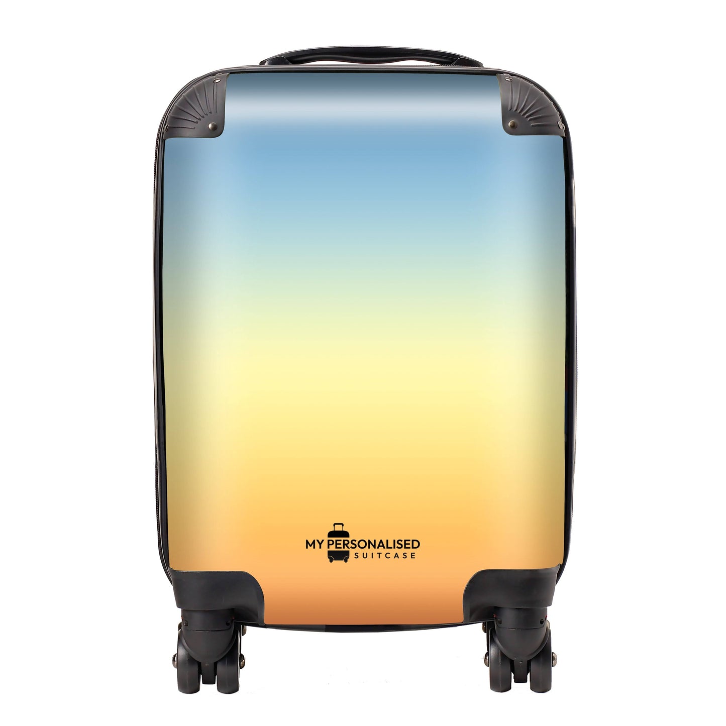 Personalised Orange, Yellow and Blue Ombre Gradient Suitcase