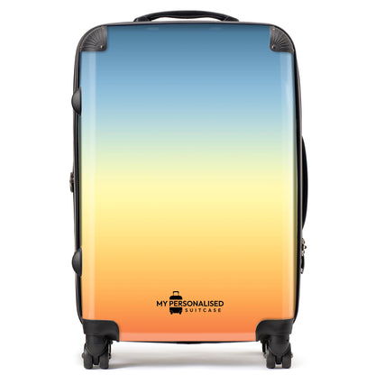 Personalised Orange, Yellow and Blue Ombre Gradient Suitcase