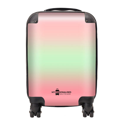 Personalised Pastel Pink and Green Ombre Gradient Suitcase