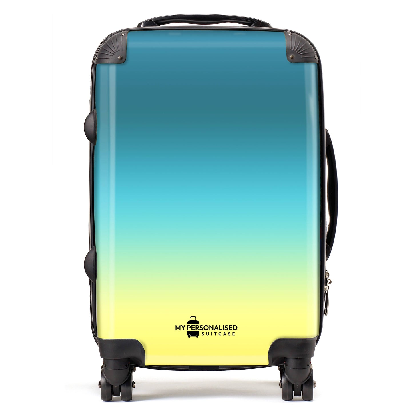 Personalised Yellow and Blue Ombre Gradient Suitcase