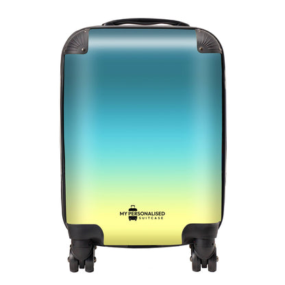 Personalised Yellow and Blue Ombre Gradient Suitcase