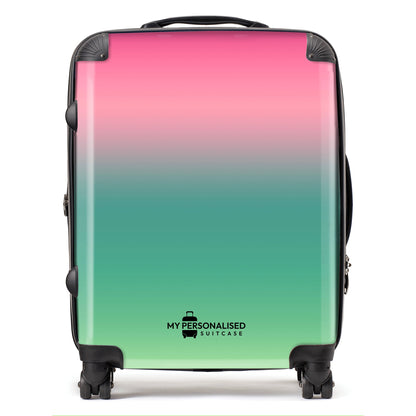 Personalised Green and Pink Ombre Gradient Suitcase