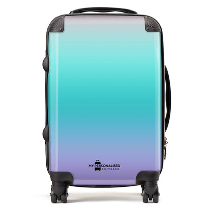 Personalised Purple and Blue Ombre Gradient Suitcase