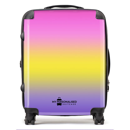 Personalised Purple, Yellow and Pink Ombre Gradient Suitcase