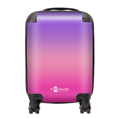 Personalised Pink, Peach and Purple Ombre Gradient Suitcase