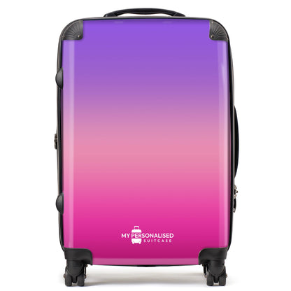 Personalised Pink, Peach and Purple Ombre Gradient Suitcase