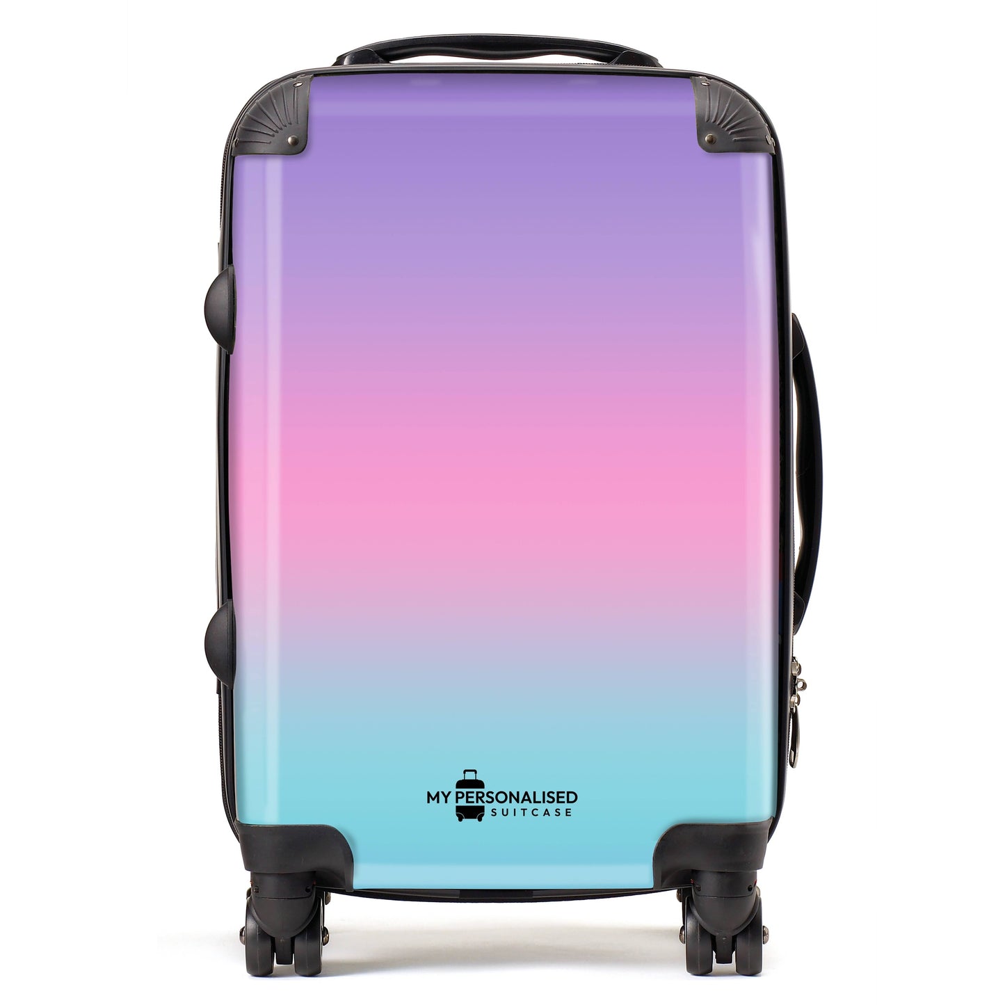 Personalised Pastel Blue, Pink and Purple Ombre Gradient Suitcase