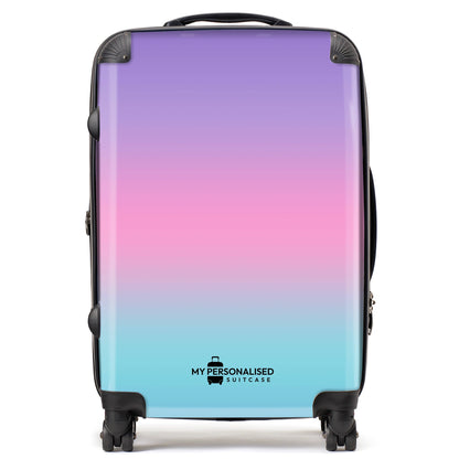 Personalised Pastel Blue, Pink and Purple Ombre Gradient Suitcase