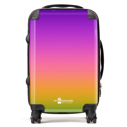 Personalised Dark Rainbow Ombre Gradient Suitcase