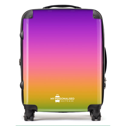 Personalised Dark Rainbow Ombre Gradient Suitcase