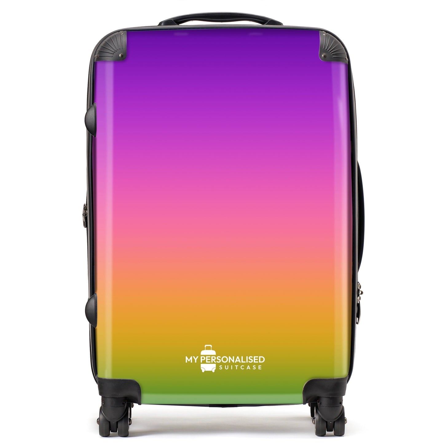 Personalised Dark Rainbow Ombre Gradient Suitcase