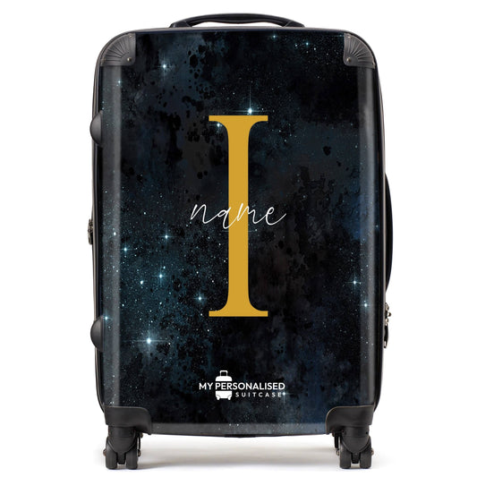 Personalised Awash with Stars Blue Suitcase