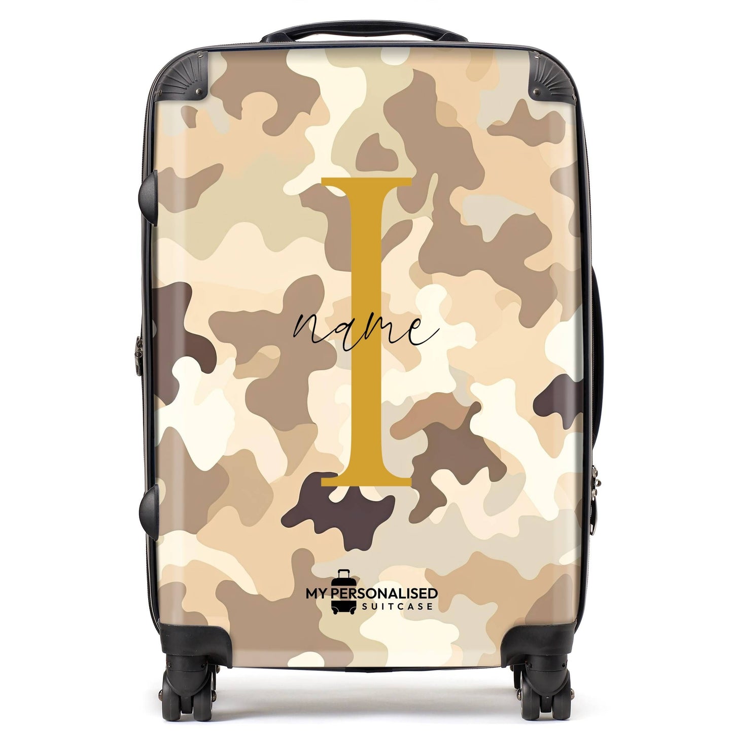 Personalised Brown Camouflage Suitcase