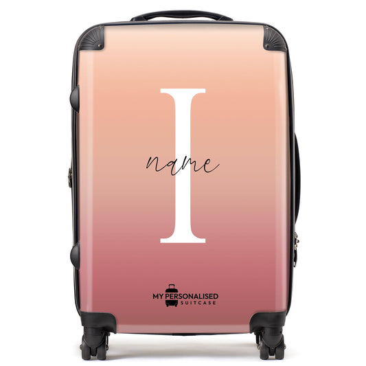 Personalised Nude Peach Ombre Gradient Suitcase