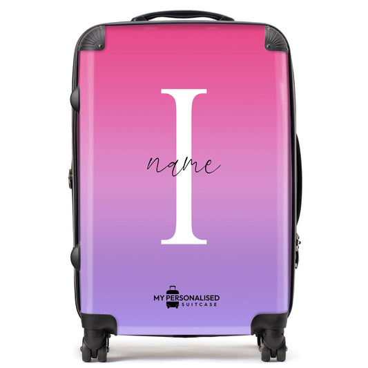 Personalised Purple and Pink Ombre Gradient Suitcase